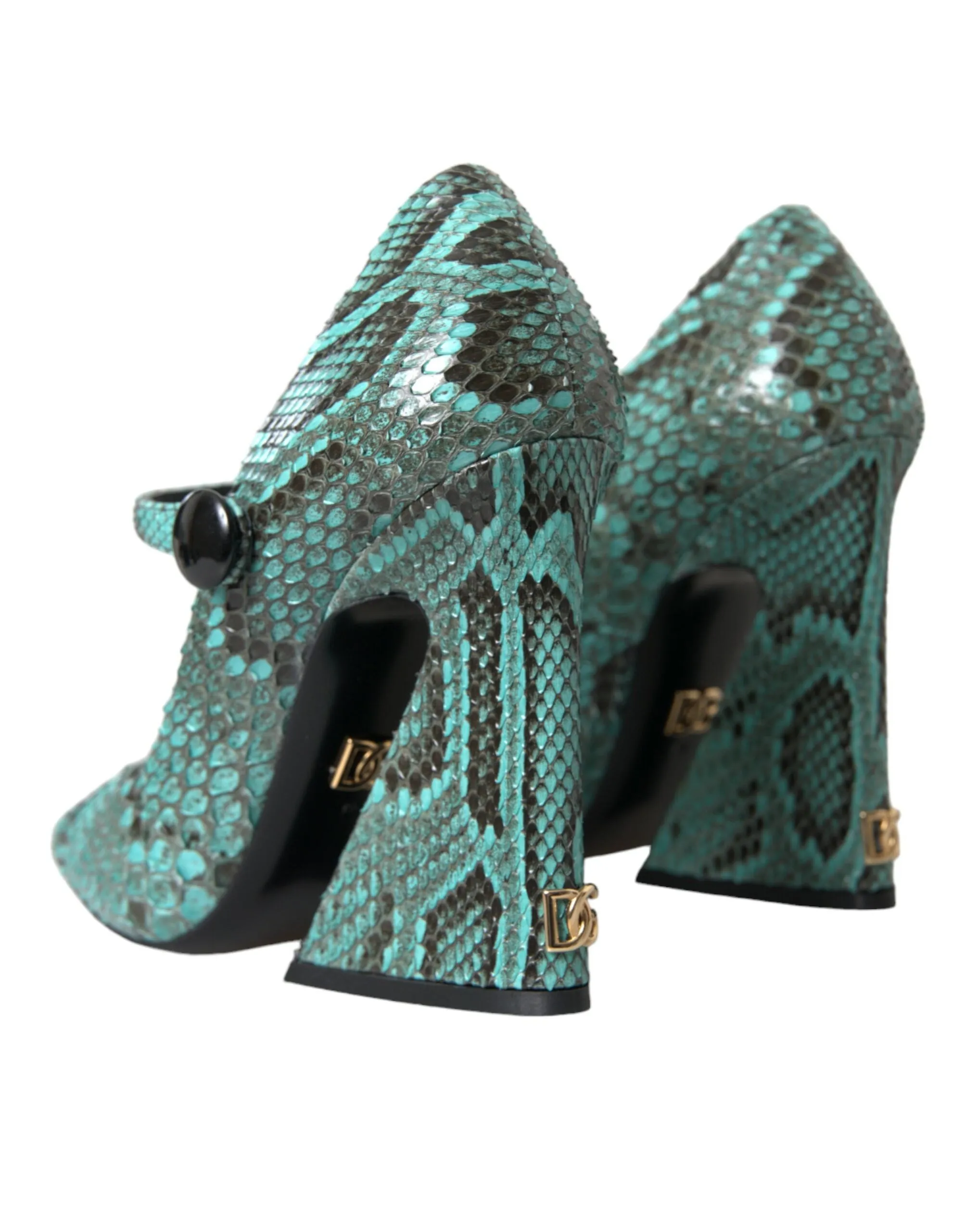 Aqua Python Leather Mary Jane Pumps Shoes sold by Louxly product image thumbnail 4