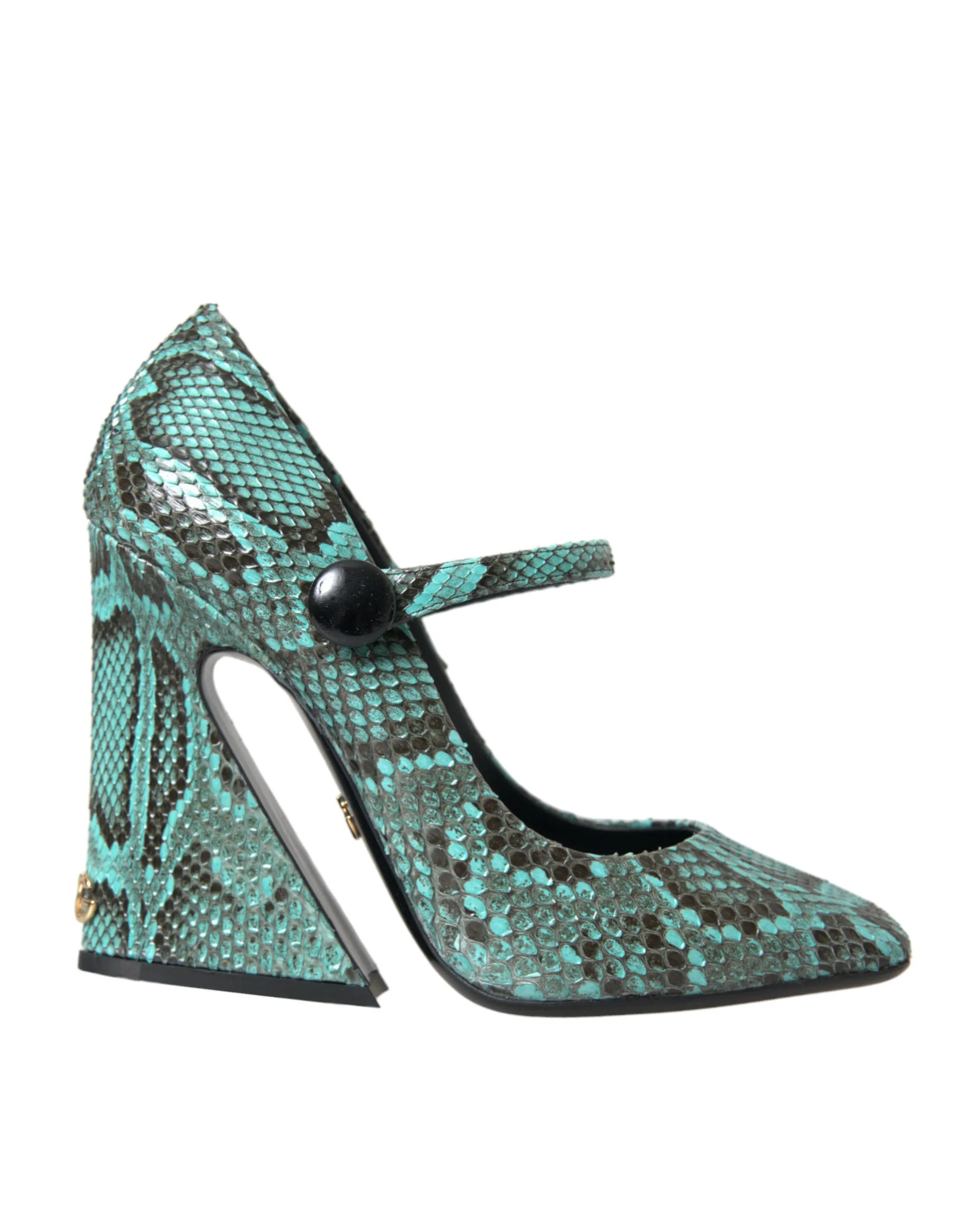Aqua Python Leather Mary Jane Pumps Shoes sold by Louxly