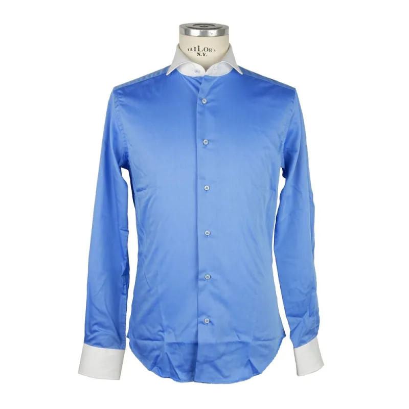 Elegant Contrast Collar Cotton Shirt sold by Louxly