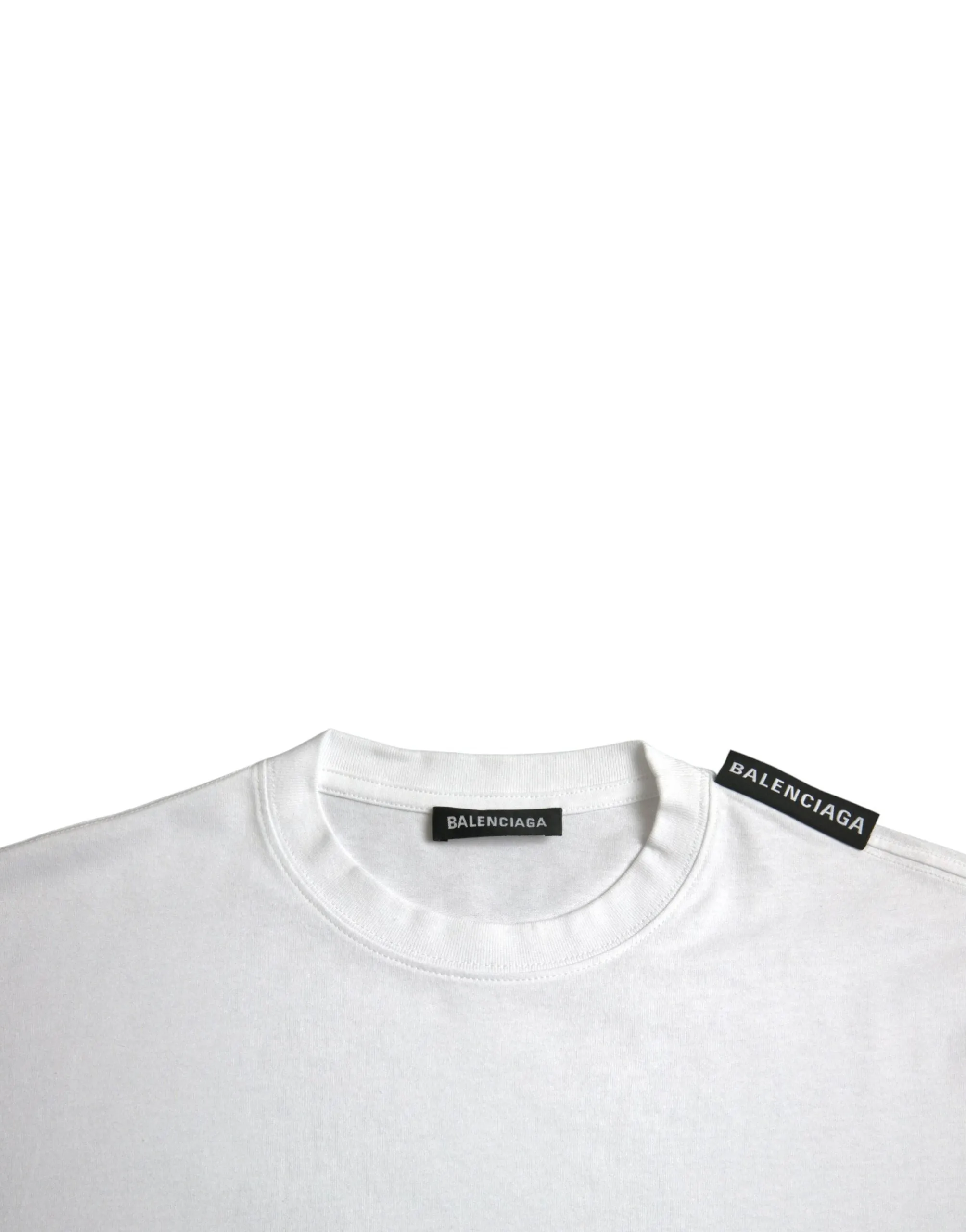 Off White Cotton Jersey Round Neck T-shirt sold by Louxly product image thumbnail 4