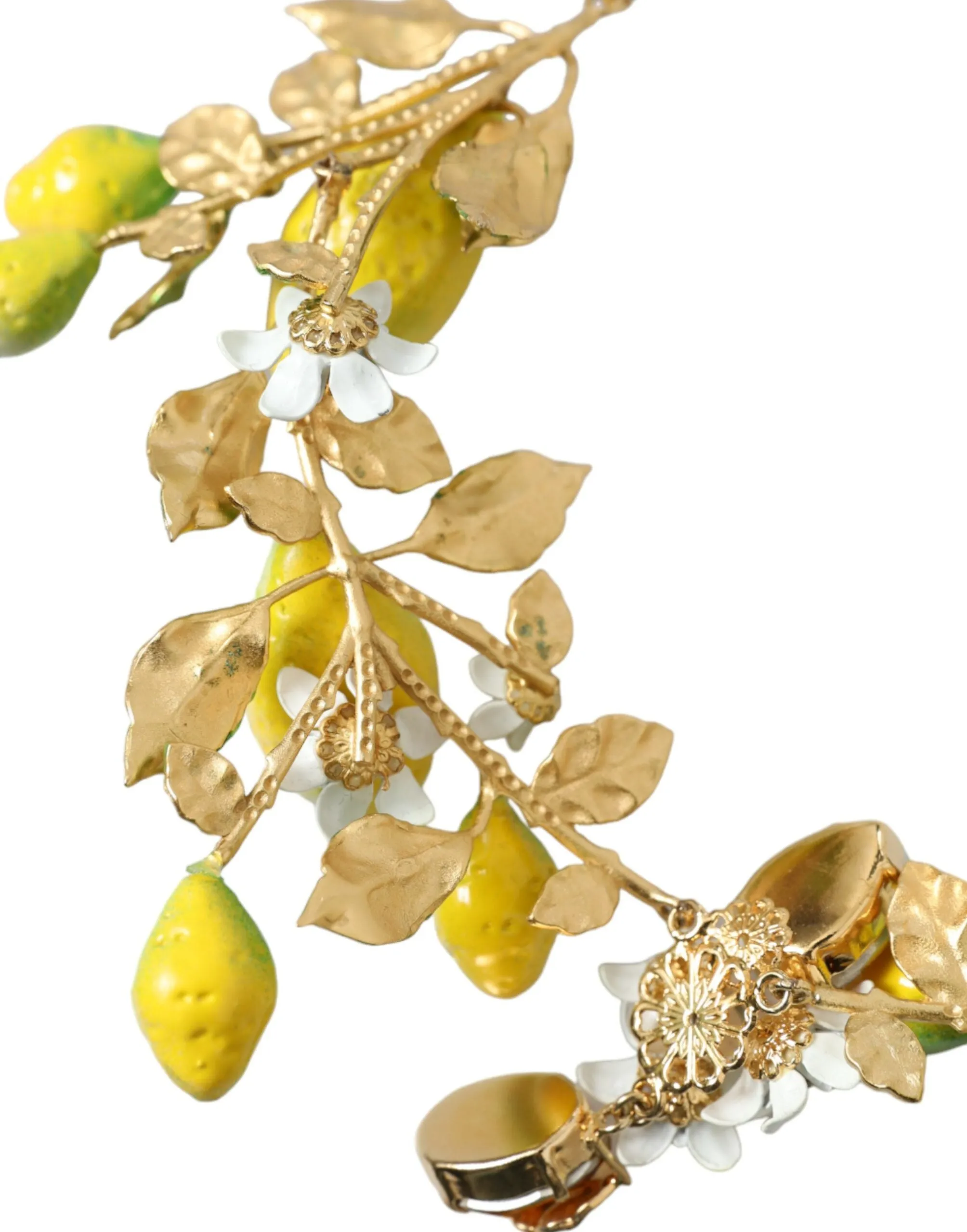 Gold Brass Chain Crystal Lemon Lily Pendant Necklace sold by Louxly product image thumbnail 5