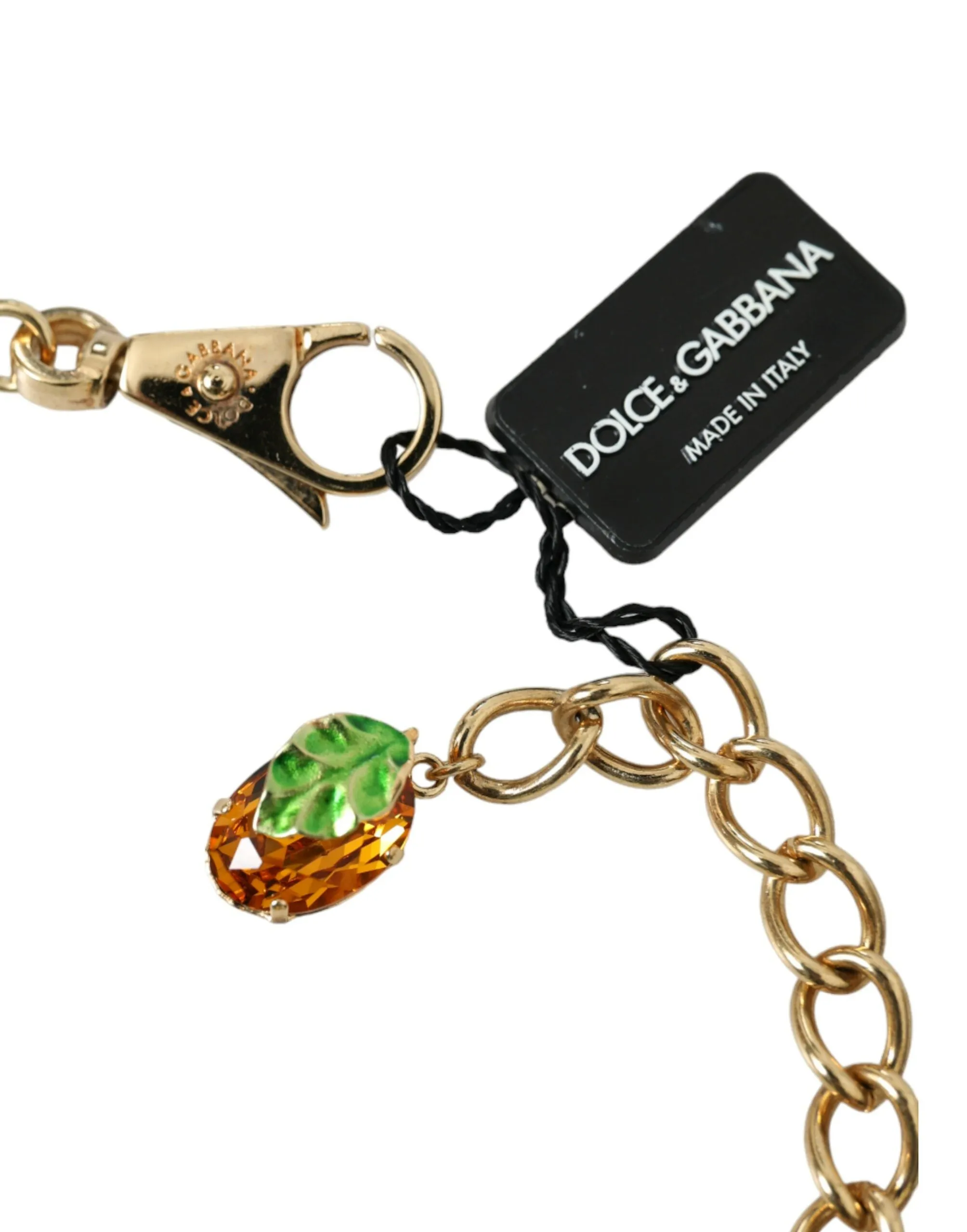 Gold Brass Chain Crystal Lemon Lily Pendant Necklace sold by Louxly product image thumbnail 2