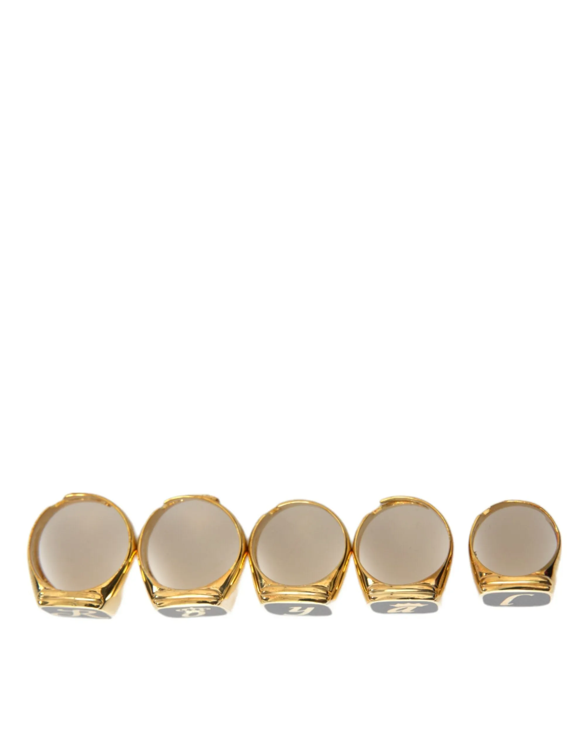 Gold Brass ROYAL Enamel Set of 5 Ring sold by Louxly product image thumbnail 2