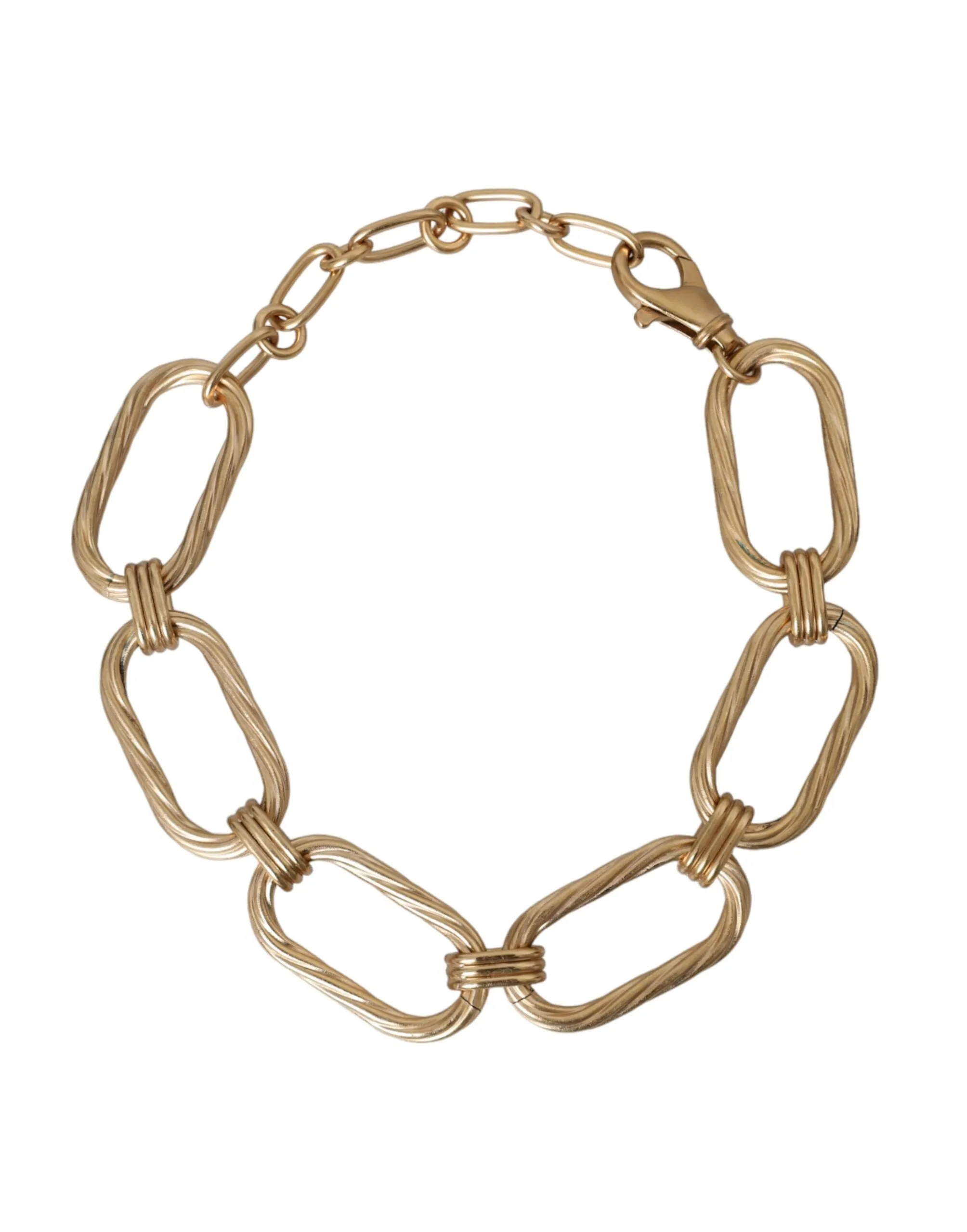 Gold Tone Brass Large Link Chain Jewelry Necklace sold by Louxly