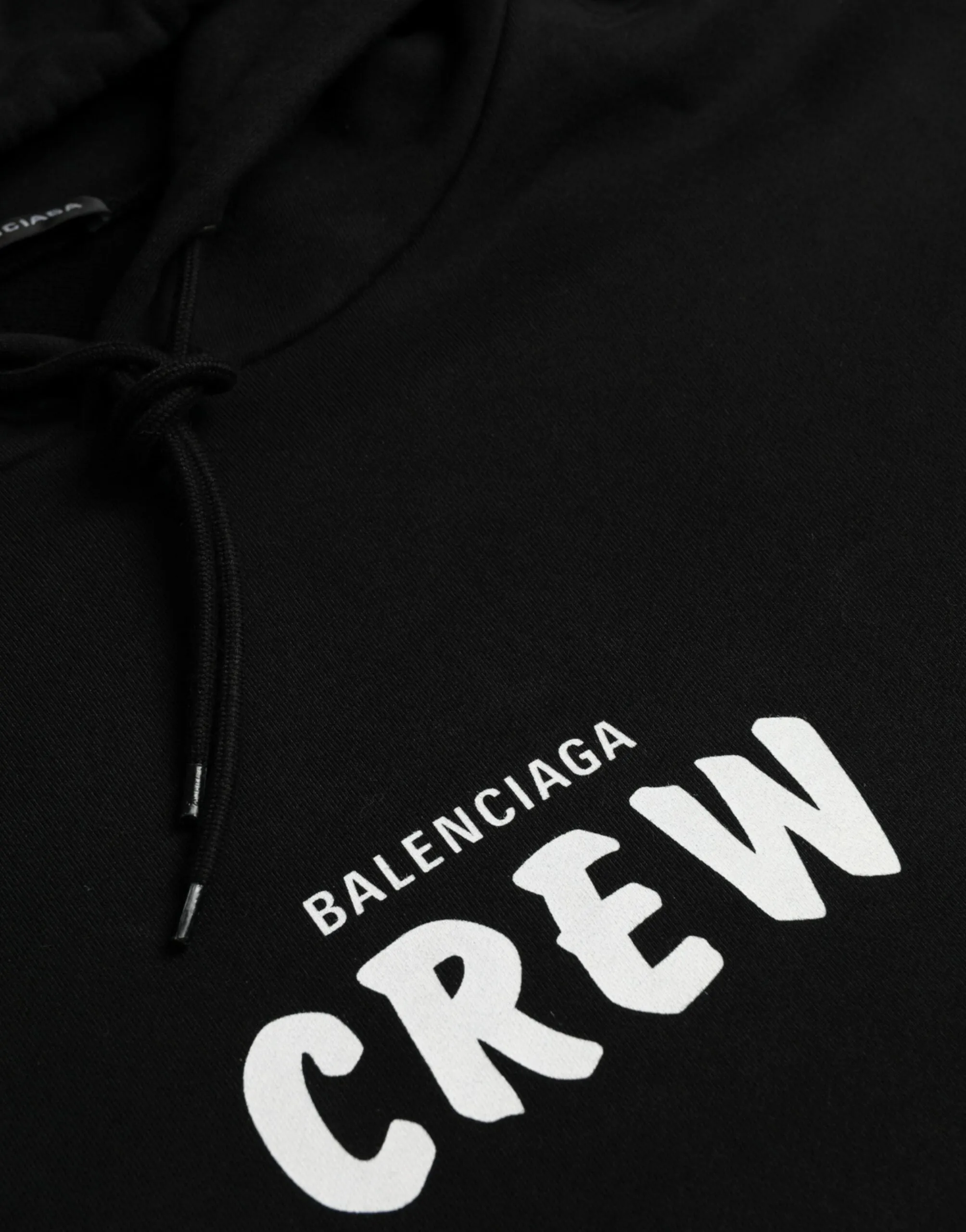 Black Cotton CREW Hooded Pullover Sweatshirt Sweater sold by Louxly product image thumbnail 5