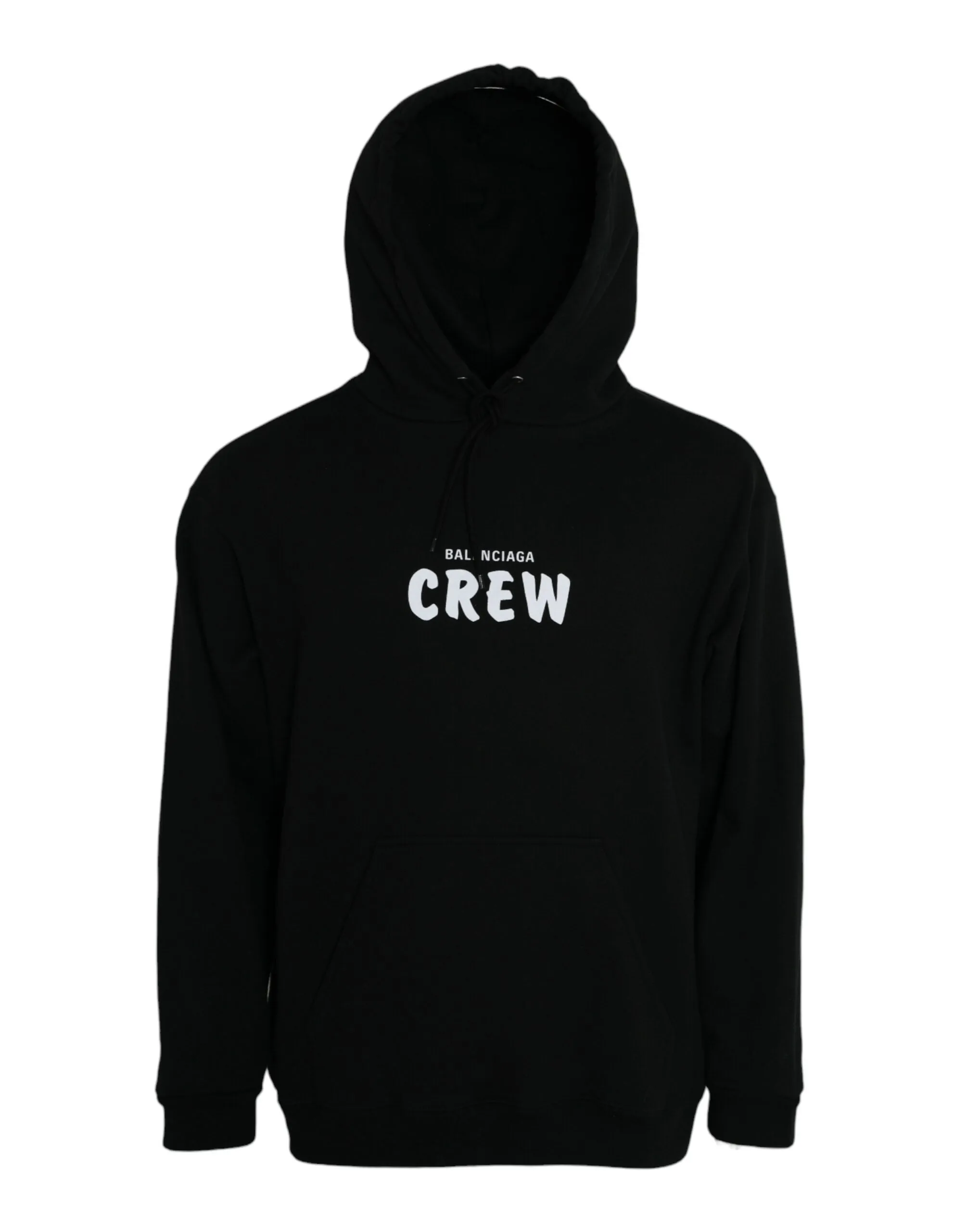 Black Cotton CREW Hooded Pullover Sweatshirt Sweater sold by Louxly product image thumbnail 2