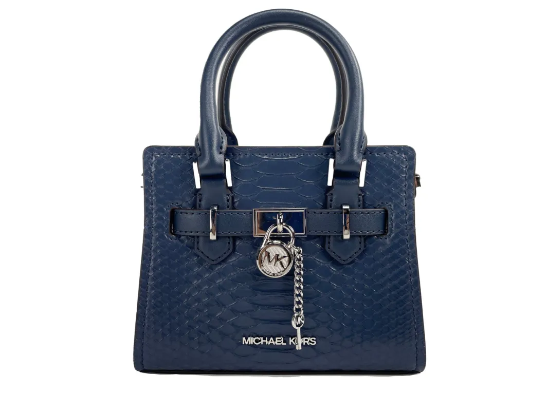 Hamilton XS Navy Snake Satchel Crossbody Bag Purse sold by Louxly