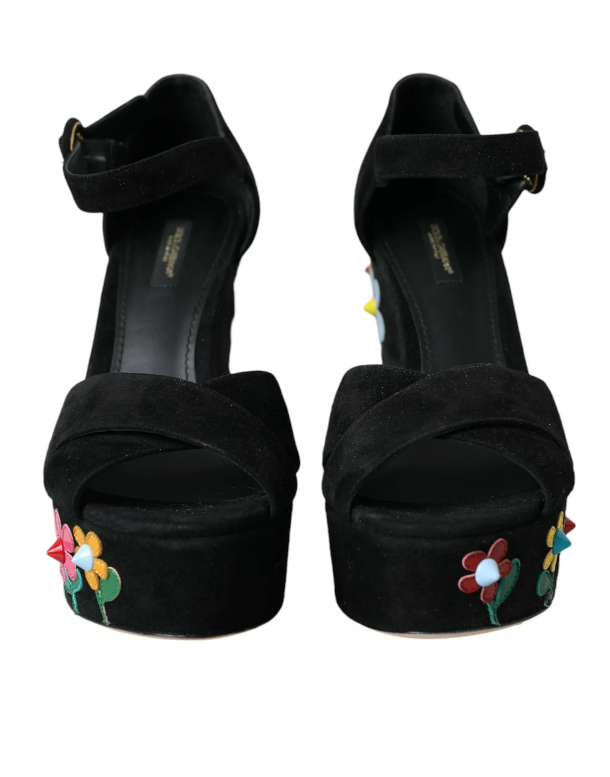 Black Floral Ankle Strap Heels Sandals Shoes sold by Louxly product image thumbnail 2