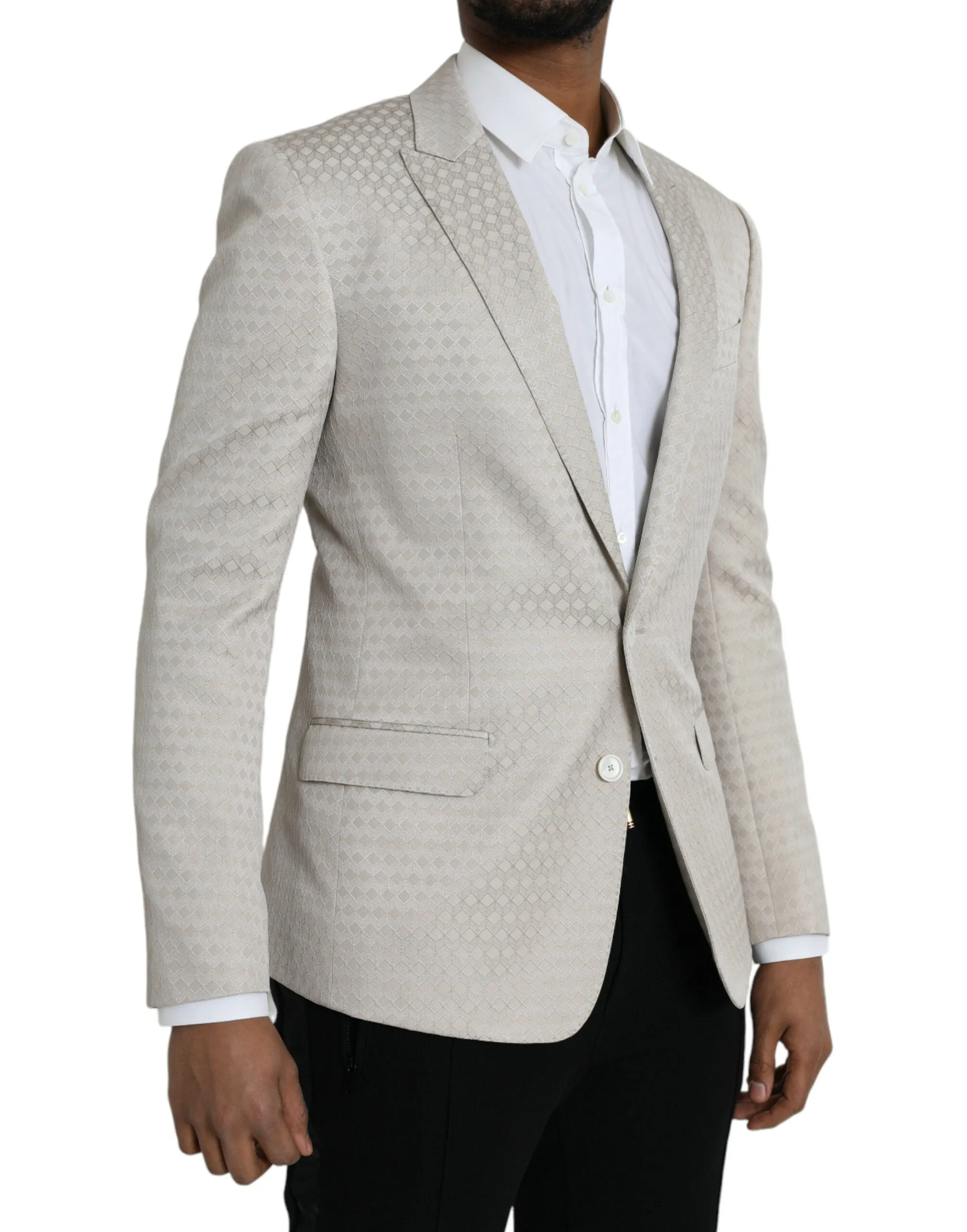 Beige MARTINI Single Breasted Coat Blazer sold by Louxly product image thumbnail 2