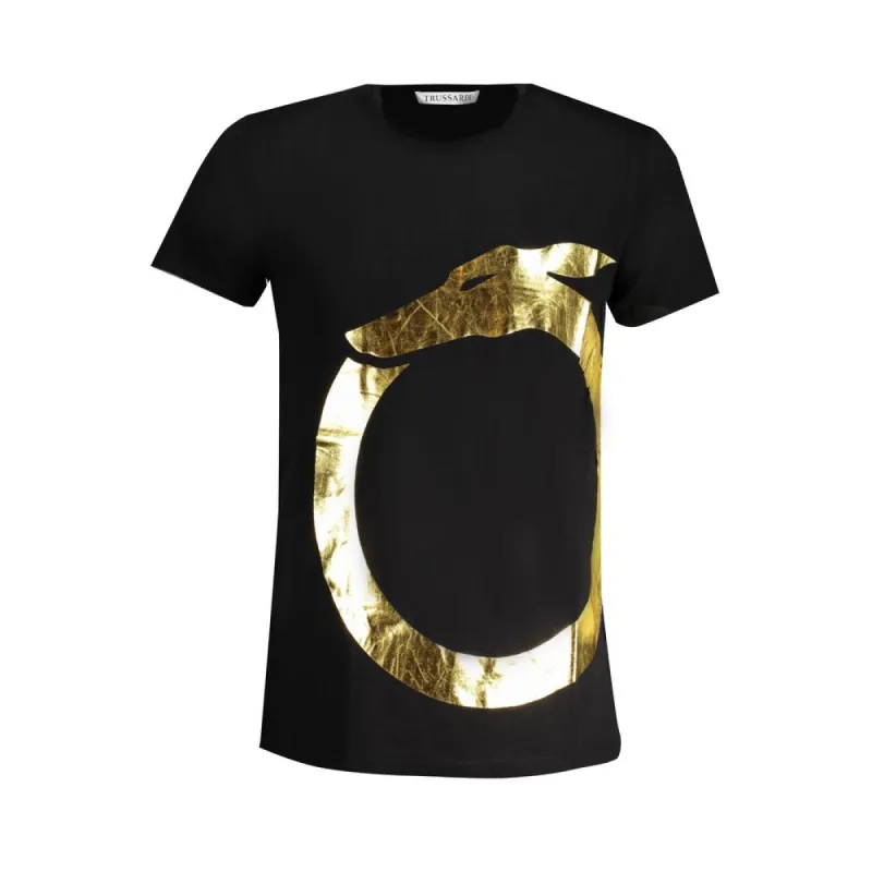 Black Cotton T-Shirt sold by Louxly