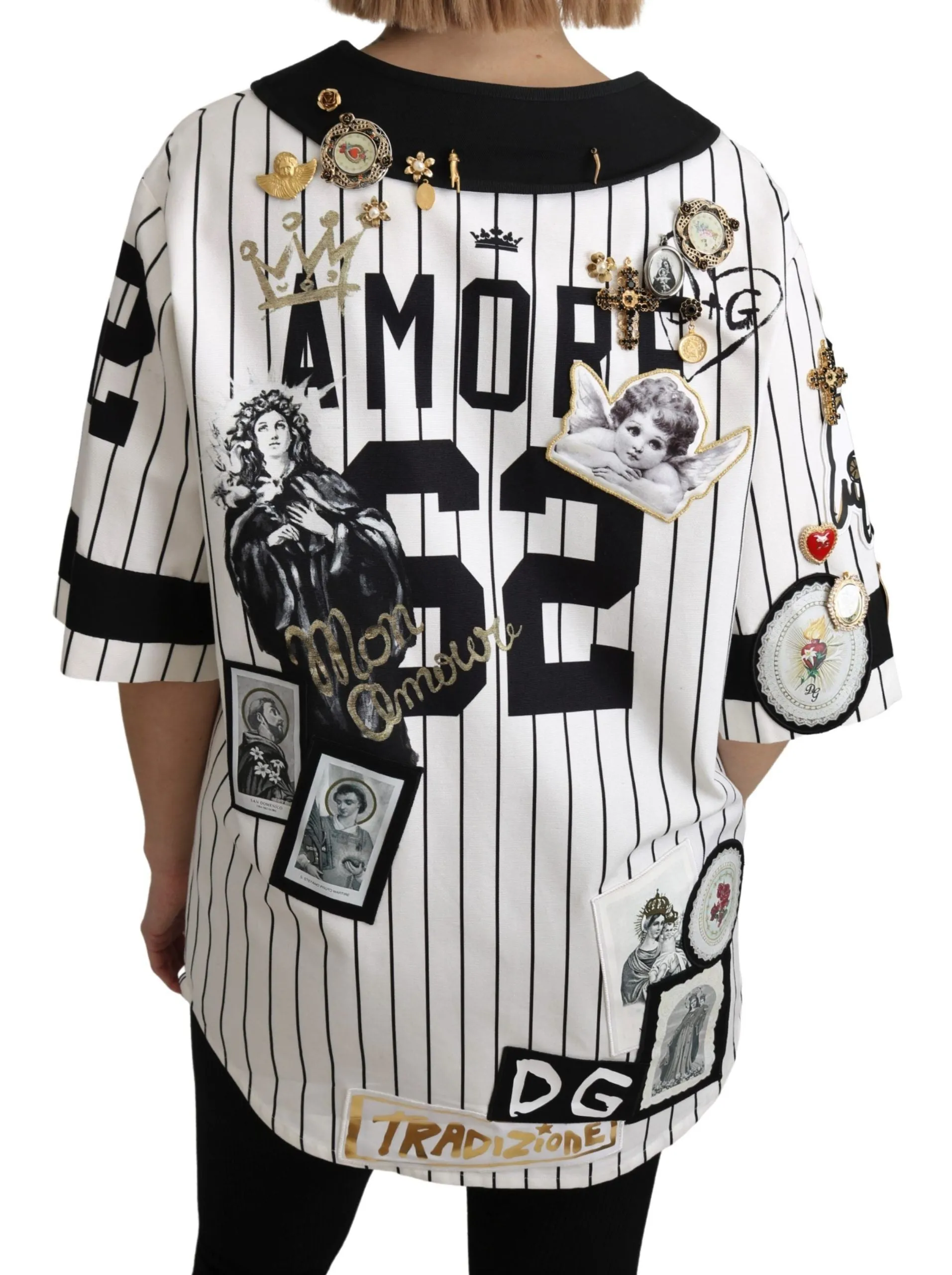 Elegant Striped V-Neck Charm Blouse sold by Louxly product image thumbnail 4