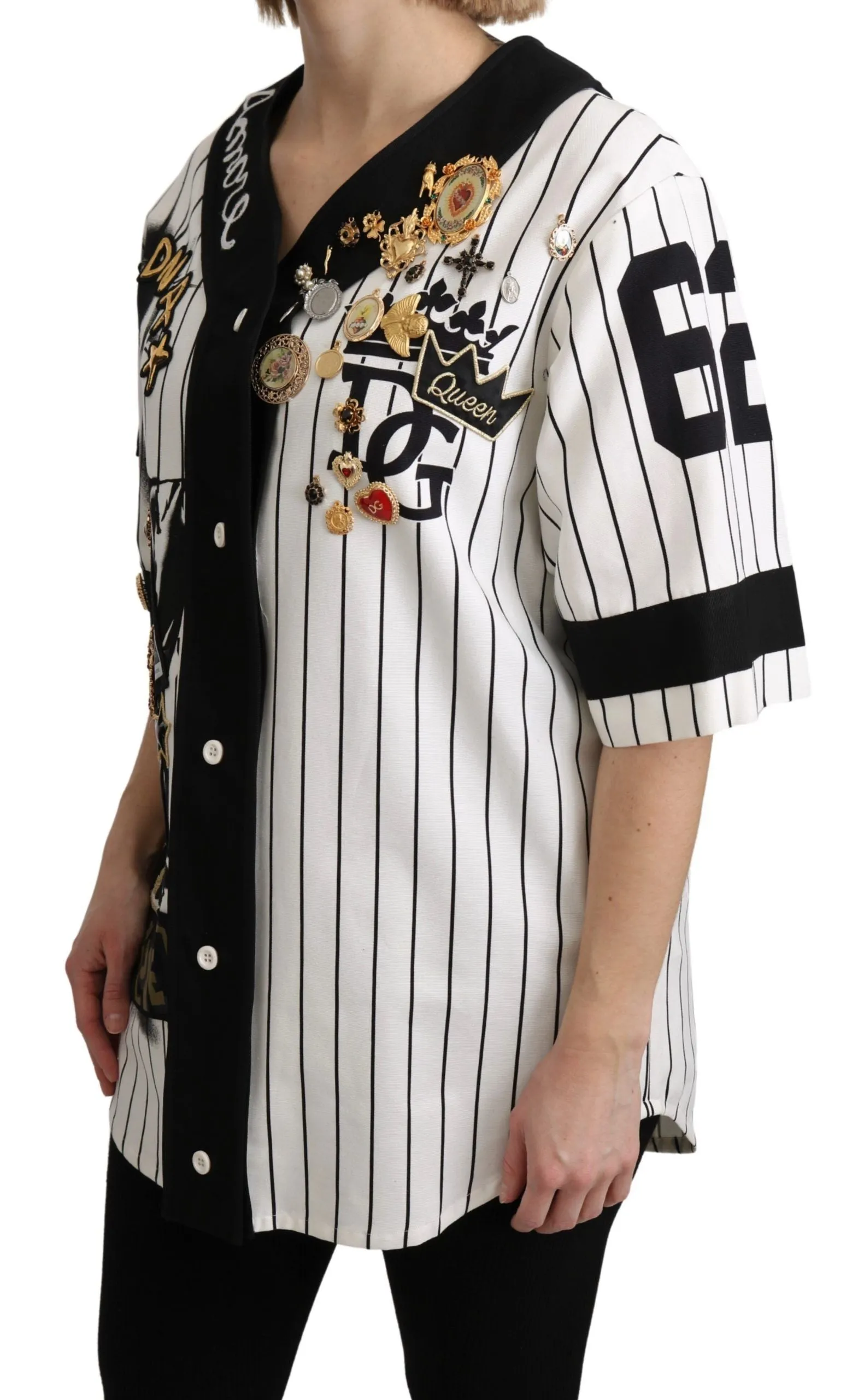 Elegant Striped V-Neck Charm Blouse sold by Louxly product image thumbnail 3