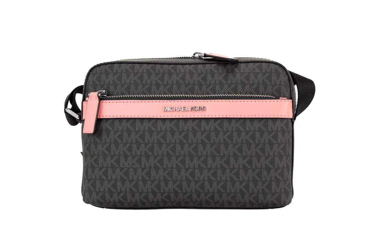 Cooper Small Black Pink Signature PVC Utility Crossbody Bag sold by Louxly