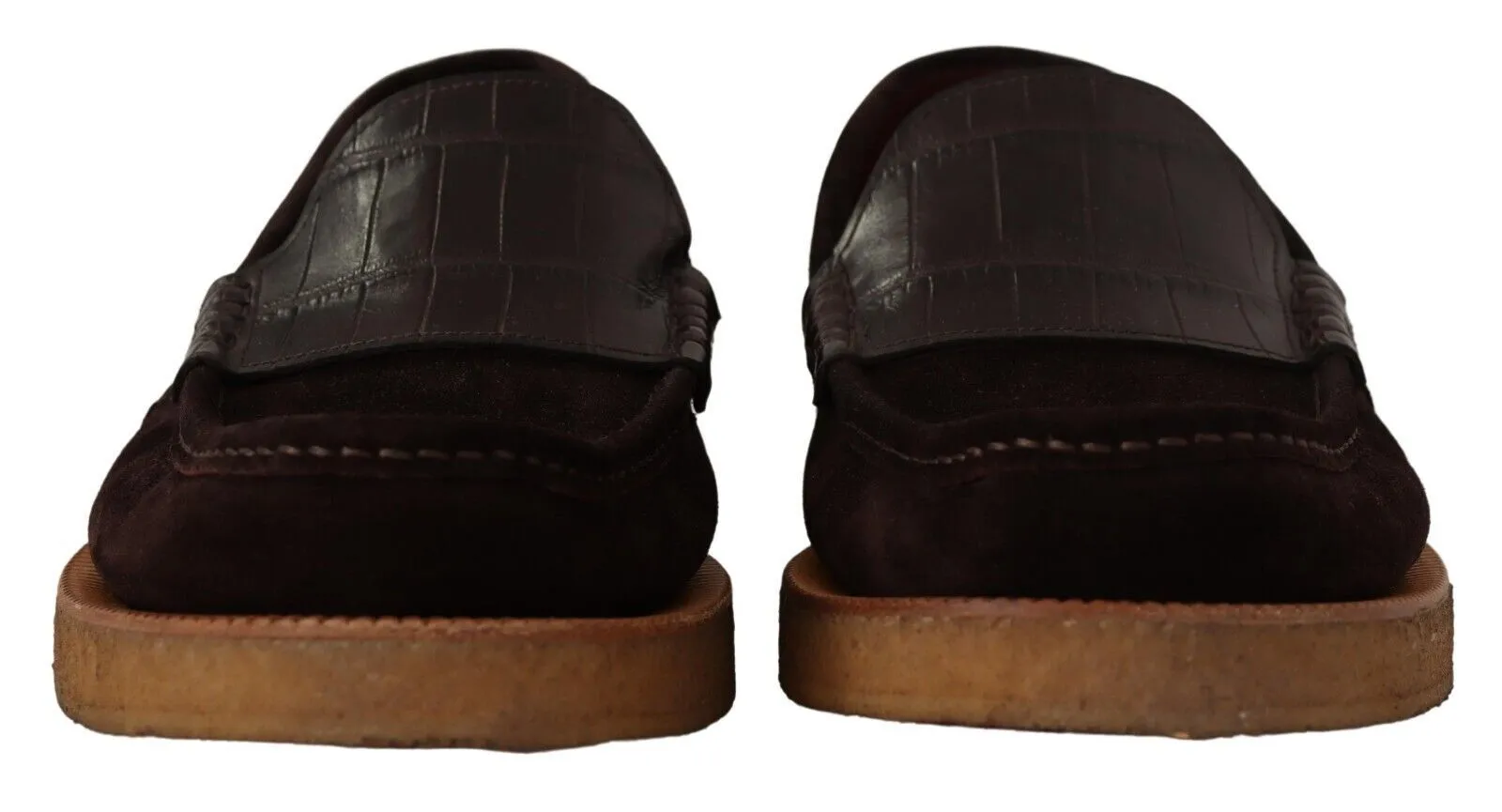 Elegant Suede Crocodile Loafers in Brown sold by Louxly product image thumbnail 2