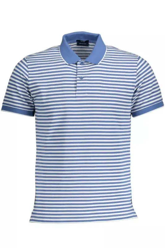Elegant Blue Short-Sleeved Polo sold by Louxly