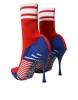 Red Blue Stretch Sock Style Short Boots Logo Shoes sold by Louxly