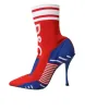 Red Blue Stretch Sock Style Short Boots Logo Shoes sold by Louxly