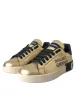 Gold Portofino Calf Leather Sneakers Women Shoes sold by Louxly