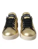 Gold Portofino Calf Leather Sneakers Women Shoes sold by Louxly