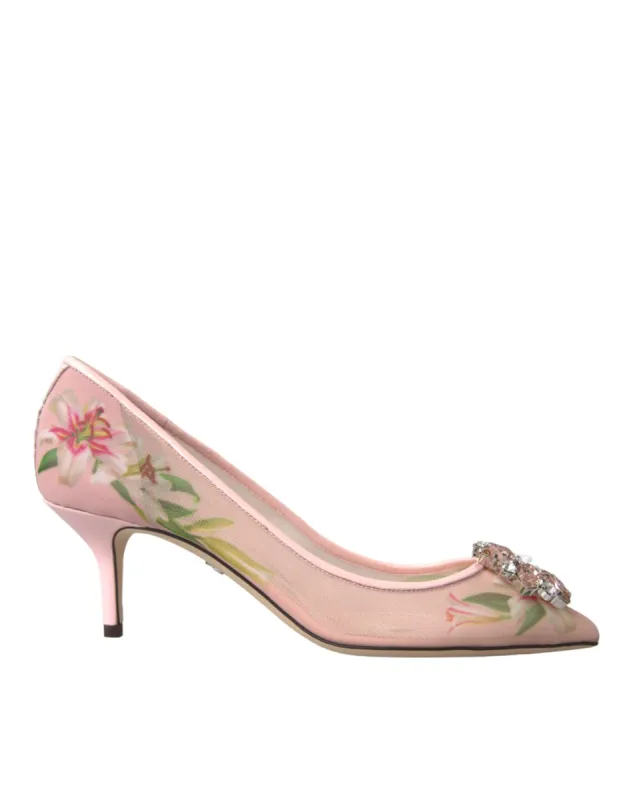 Pink Floral Crystal Bellucci Pumps Shoes sold by Louxly
