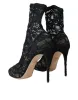 Black Stretch Taormina Lace Boots Shoes sold by Louxly