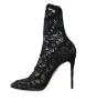 Black Stretch Taormina Lace Boots Shoes sold by Louxly