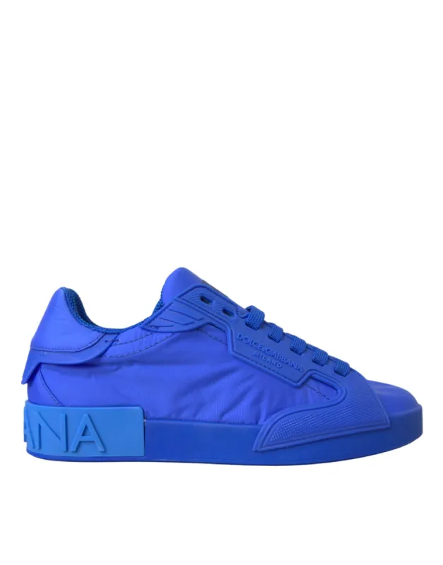 Blue Leather Fabric Low Top Sneakers Shoes sold by Louxly