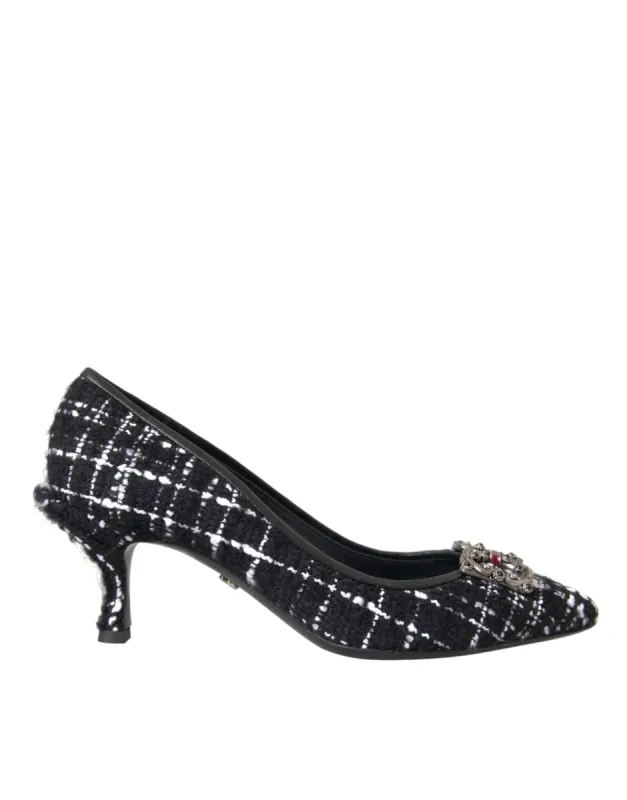 Black White Tweed DG Amore Heels Pumps Shoes sold by Louxly