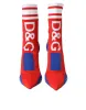 Red Blue Stretch Sock Style Ankle Boots Logo Shoes sold by Louxly