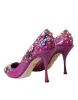 Purple Embellished High Heels Pumps Shoes sold by Louxly