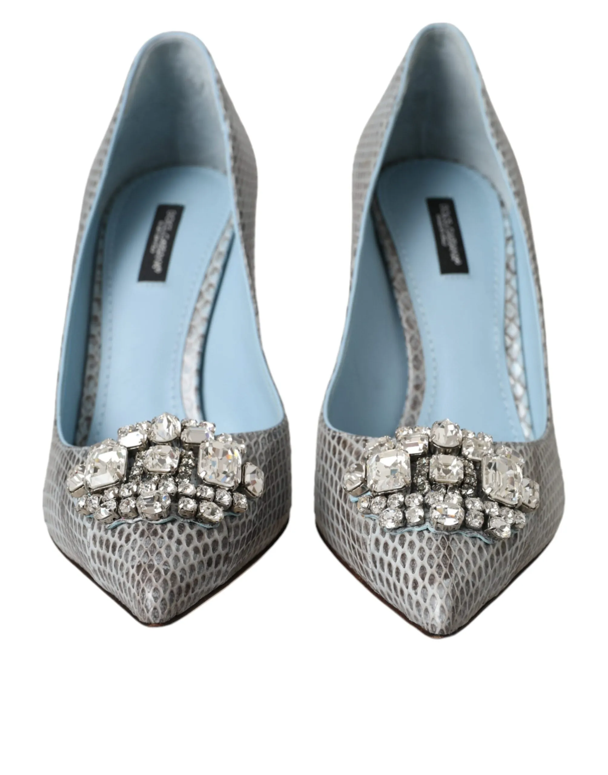 Light Blue Exotic Leather Crystal Bellucci Shoes sold by Louxly product image thumbnail 2