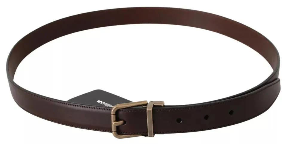 Brown Leather Gold Buckle Men Belt sold by Louxly product image thumbnail 2