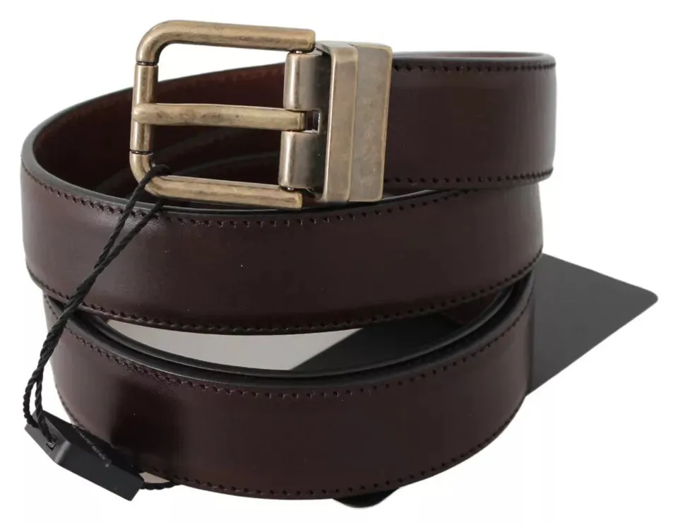 Brown Leather Gold Buckle Men Belt sold by Louxly product image thumbnail 3