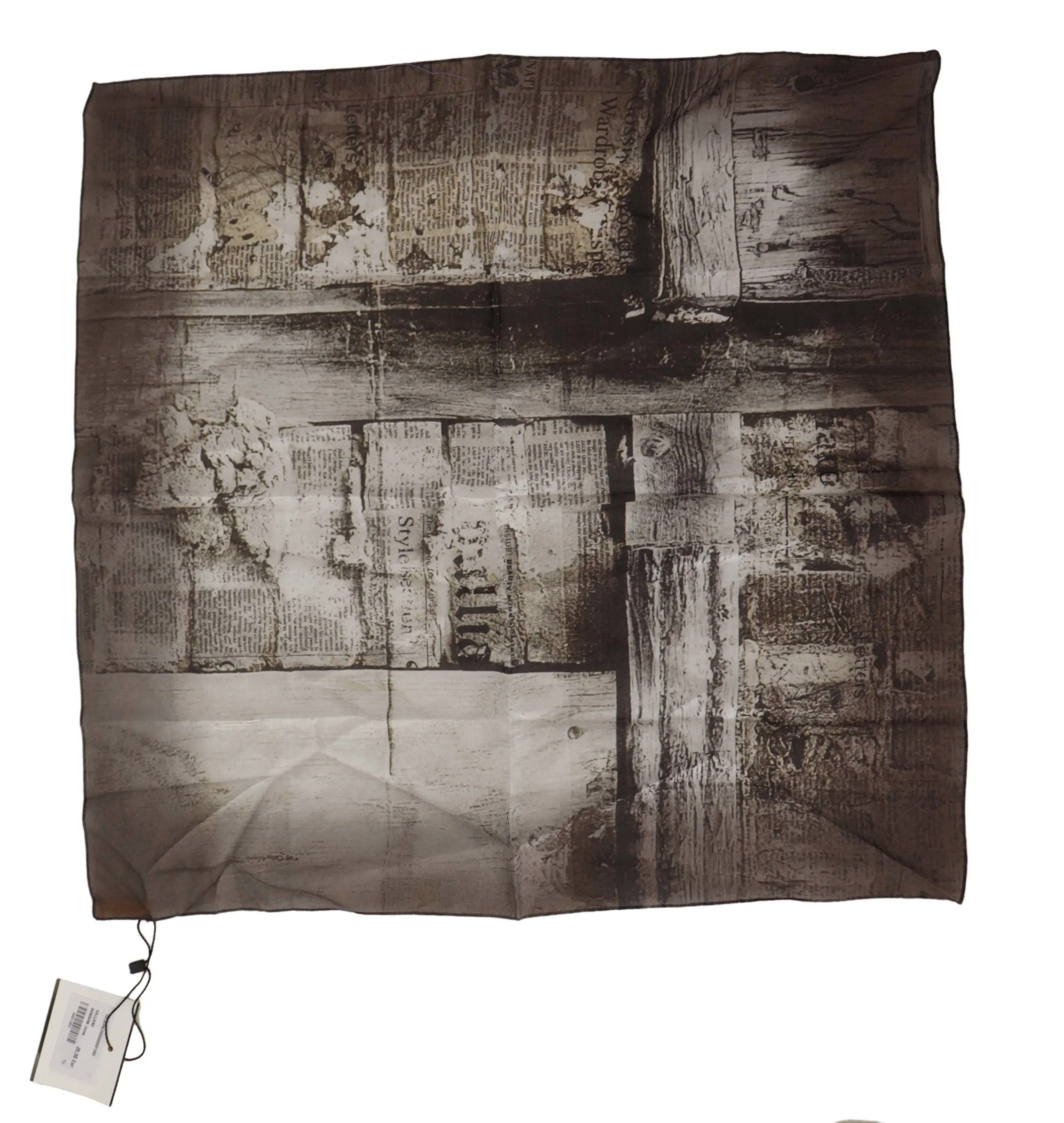 Elegant Newspaper Print Cotton Scarf sold by Louxly