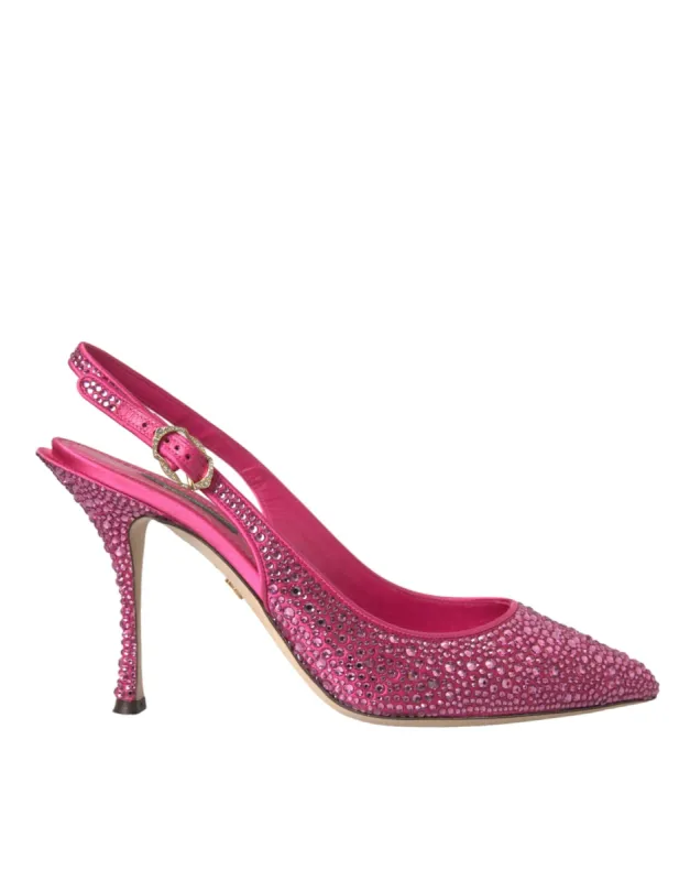 Pink Strass Crystal Heels Slingbacks Shoes sold by Louxly