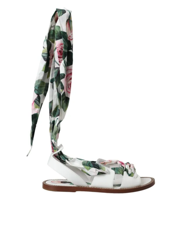 Multicolor Floral Print Ankle Wrap Sandals Shoes sold by Louxly