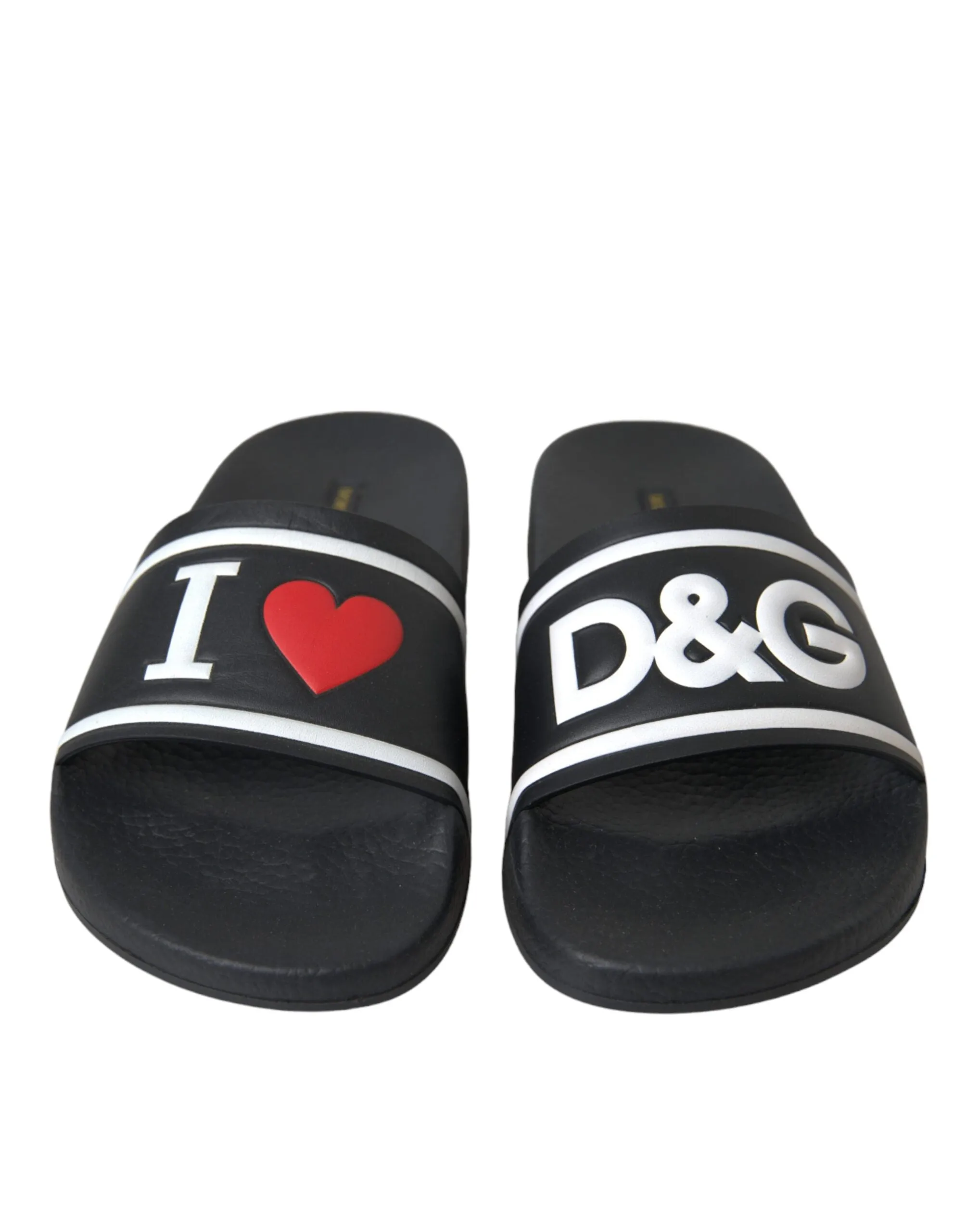 Black Leather I Love D&G Sandals Slides Shoes sold by Louxly product image thumbnail 2