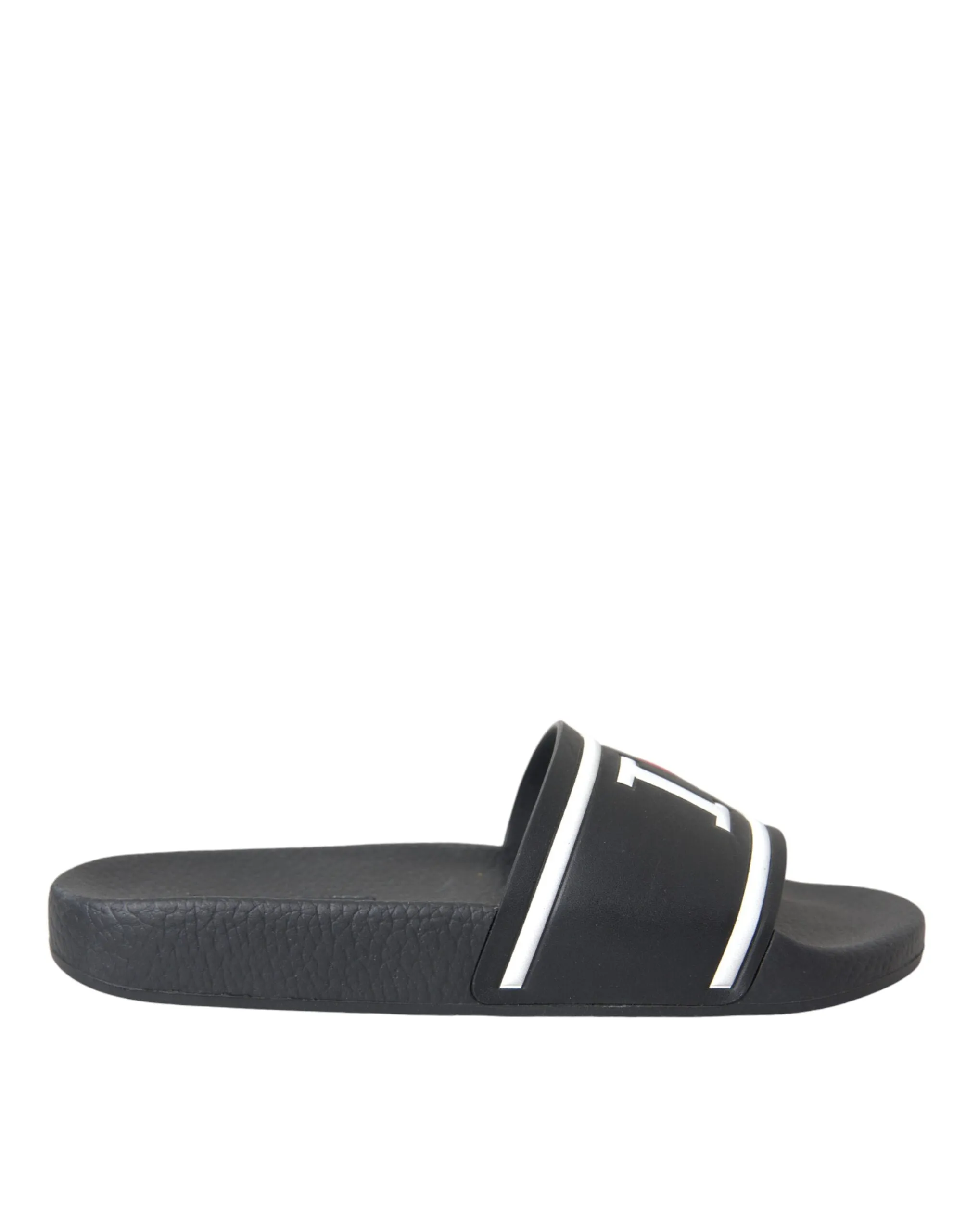 Black Leather I Love D&G Sandals Slides Shoes sold by Louxly