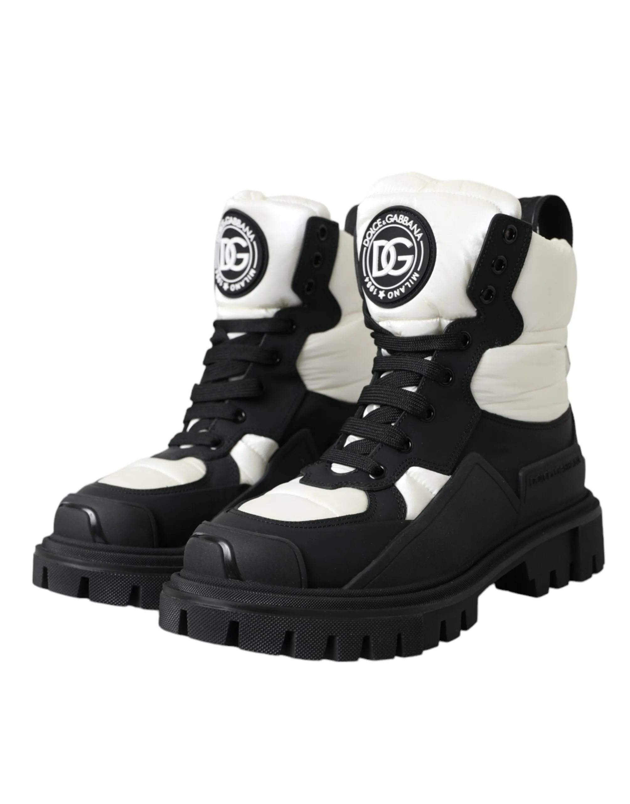 Black White Logo Padded Trekking Boots Shoes sold by Louxly product image thumbnail 3