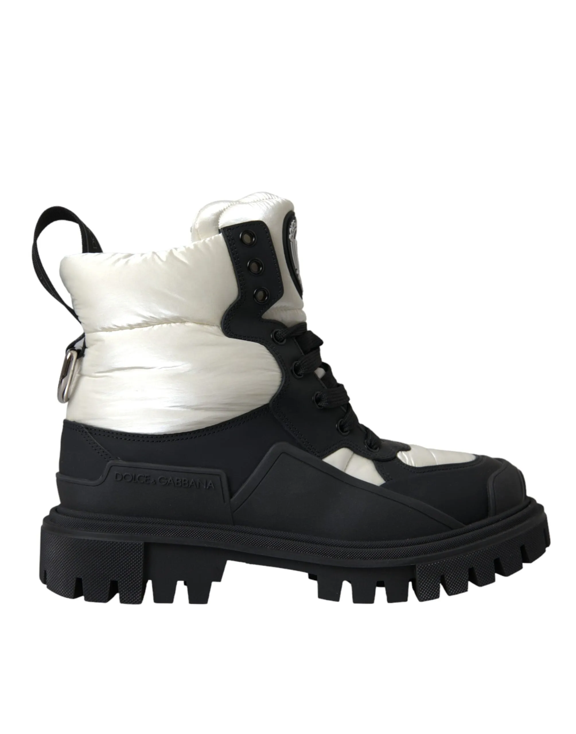 Black White Logo Padded Trekking Boots Shoes sold by Louxly