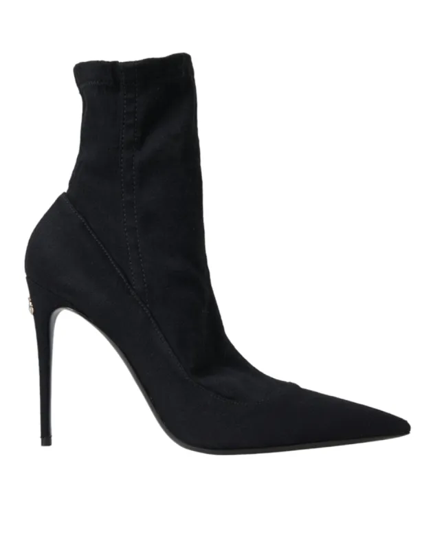 Black Stiletto Heels Denim Ankle Boots Shoes sold by Louxly