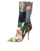 Multicolor Patchwork Print Heeled Boots Shoes sold by Louxly
