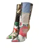 Multicolor Patchwork Print Heeled Boots Shoes sold by Louxly