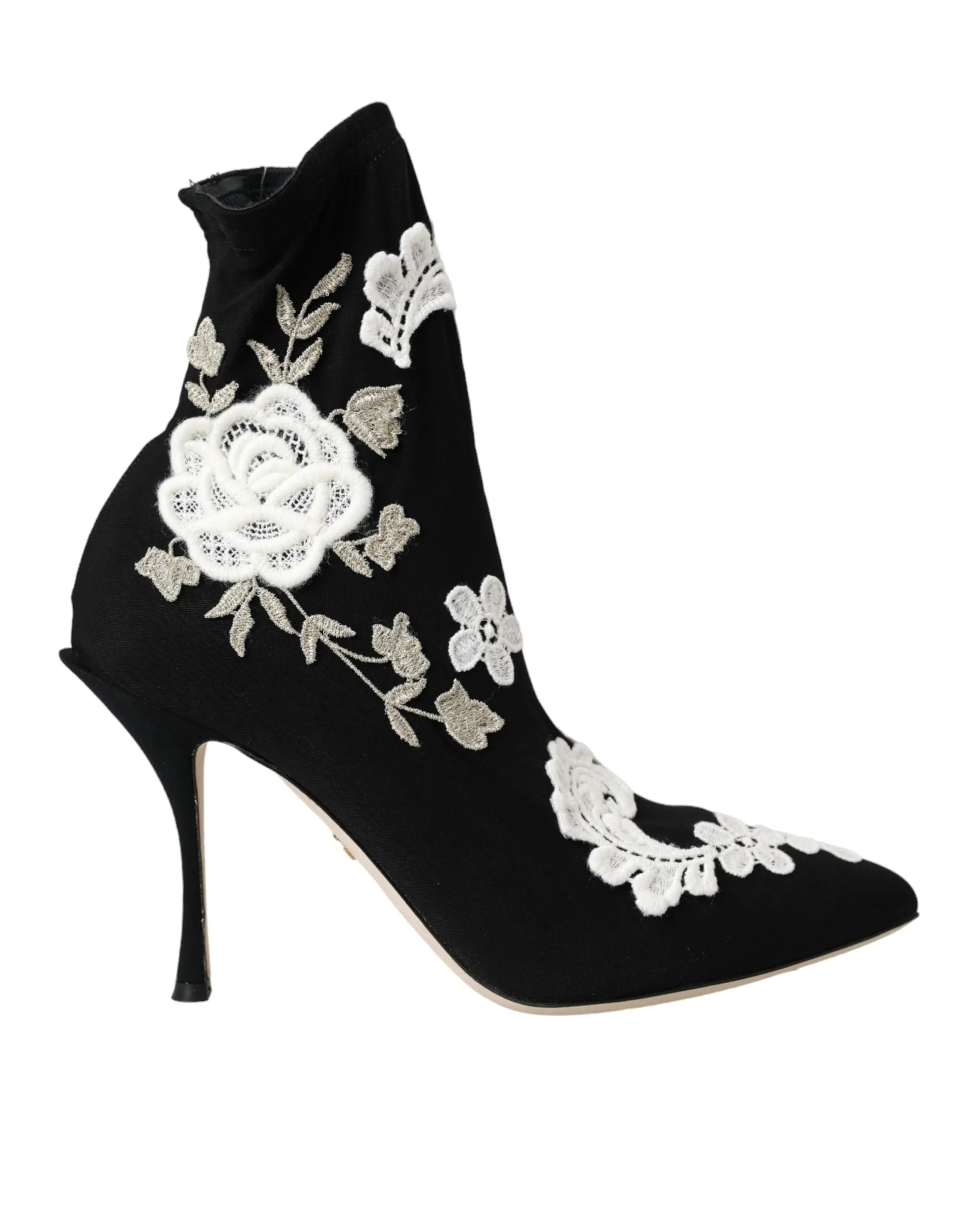 Black White Embroidery Slip On Boots Shoes sold by Louxly