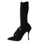 Black Stiletto Heels Mid Calf Boots Shoes sold by Louxly