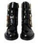 Black Leather Crystal Buckles Boots Shoes sold by Louxly