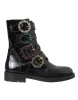 Black Leather Crystal Buckles Boots Shoes sold by Louxly