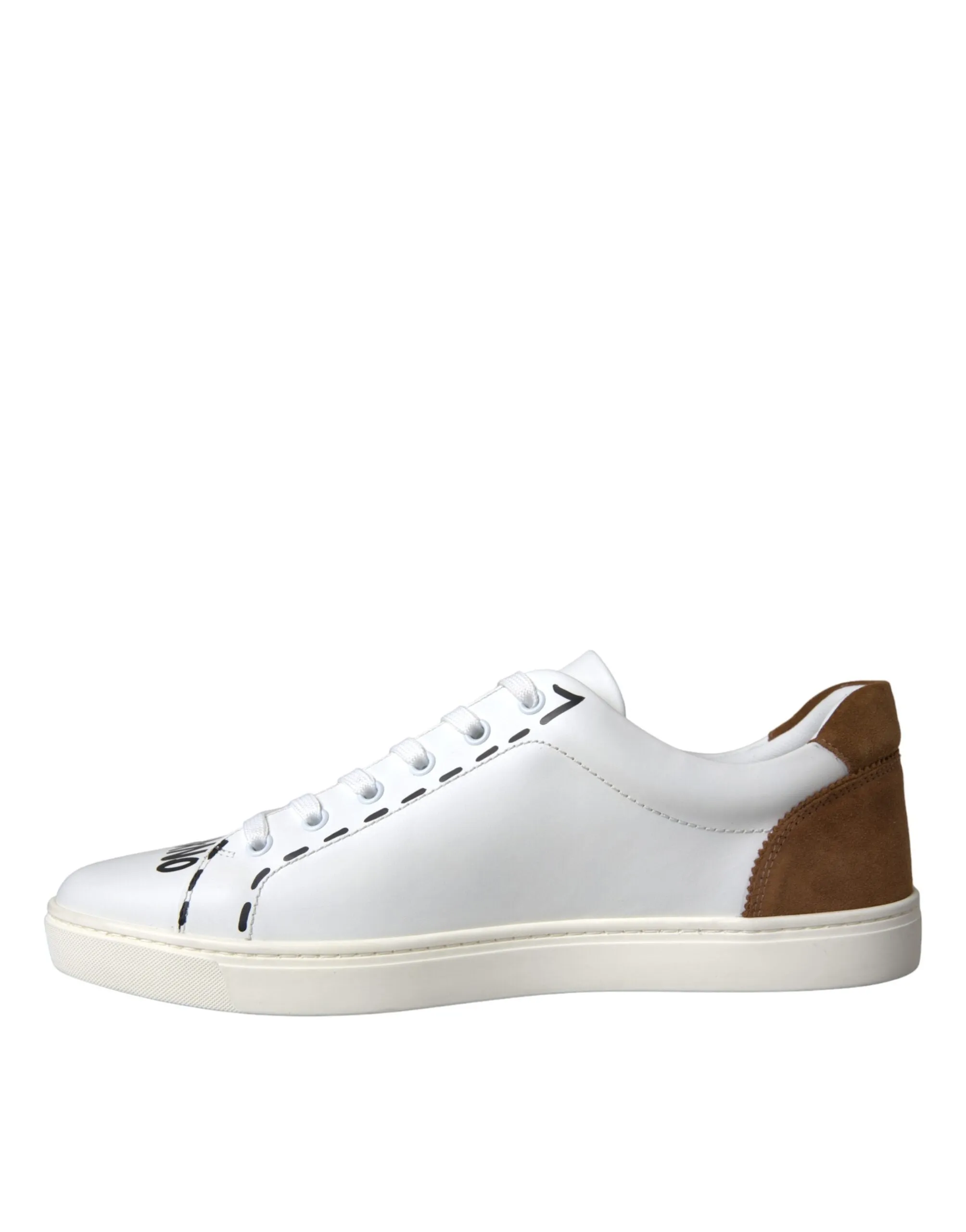 White Brown Leather Logo Low Top Sneakers Shoes sold by Louxly product image thumbnail 5