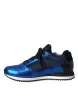 Blue Black Calf Hair Leather Sneakers Shoes sold by Louxly