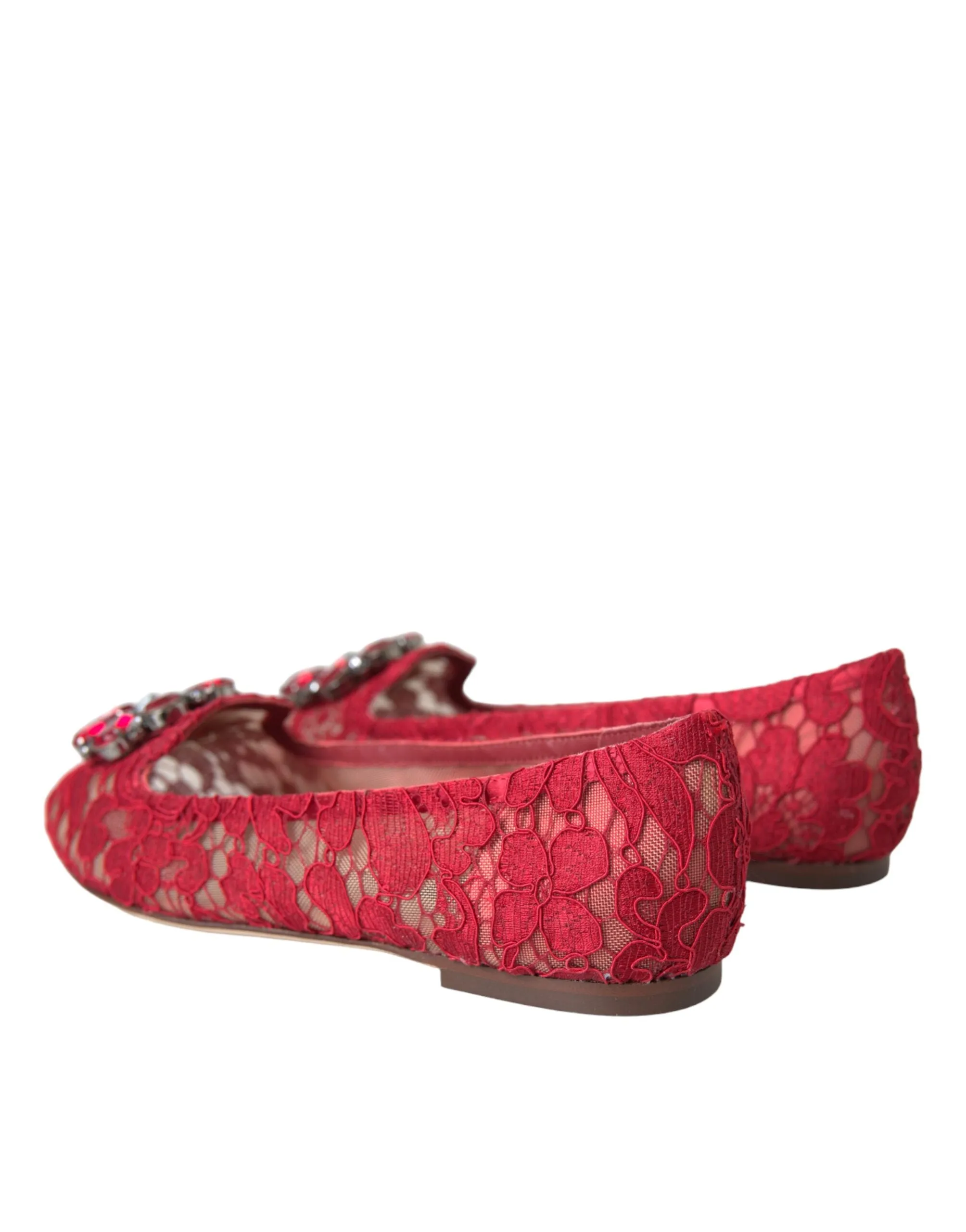 Red Lace Crystal Ballet Loafers Shoes sold by Louxly product image thumbnail 4